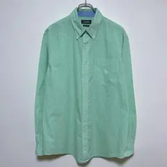 CHAPS チャップス ギンガムチェックシャツ 長袖 緑 LT ボタンダウンのサムネイル