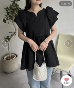 prose verse ハートネックバルーンスリーブペプラムブラウス