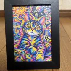 猫 アート 写真立て付き