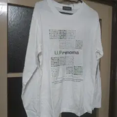U.Prenomaメンズ ホワイト 長袖カットソー新品未使用タグ付きMサイズ