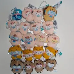 サンリオ　まとめ売り　どうぶつ着ぐるみマスコット・つなぎマスコット 20点