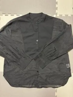 シーインDAZY シフォンブラウス ブラック　長袖シャツ 　ラメ　XL