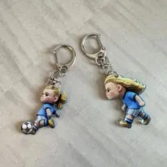 サッカー選手 キーホルダー 2個セット