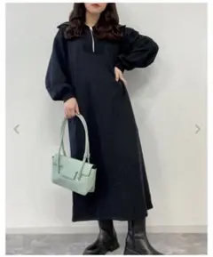 新品タグ付き　INGNI ブラック　ロングワンピース 長袖　M