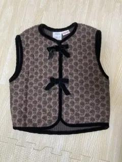 zara コンビネーションニットフラワーベスト