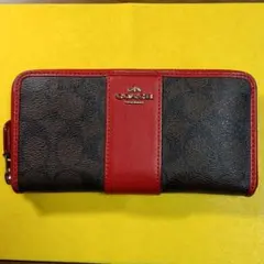 Coach ブラック レッド 長財布