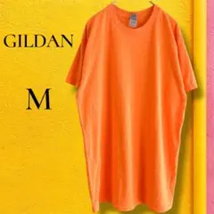 ギルダン 無地 Tシャツ クルーネック半袖 M オレンジ　コットンT カジュアル