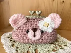 くまさん　がま口ポーチ