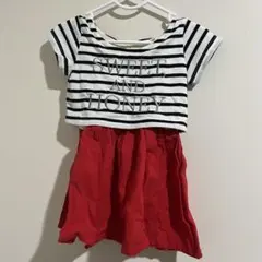 ストライプ柄半袖ワンピース 80