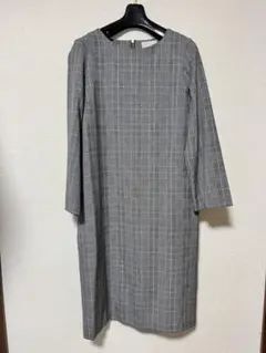 ❤︎美品❤︎Te chichi グレー チェック柄 長袖ワンピース　フリーサイズ