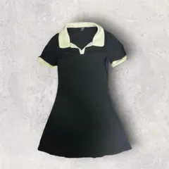 SHEIN 黒い半袖ミニワンピース