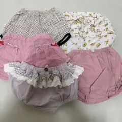 フリル付き ブルマ 5点セット Bebeピンク　花柄 黄色　まとめ売り　女の子