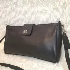 ⭐美品⭐OLD COACH ターンロック 2way ショルダーバッグ ブラック
