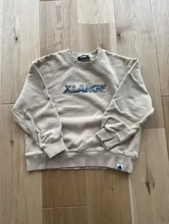 XLARGE ベージュ ロゴ トレーナー