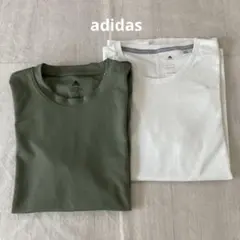 アディダス Tシャツ 2枚セット オリーブ・ホワイト
