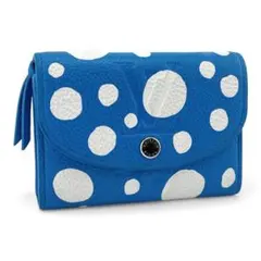 ルイヴィトン 草間彌生 コラボ ポルトモネ ロザリ アンプラント 財布 ブルー