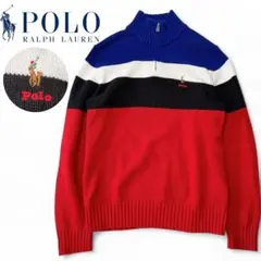 【美品】POLO RALPH LAUREN ハーフジップ ニット セーター L