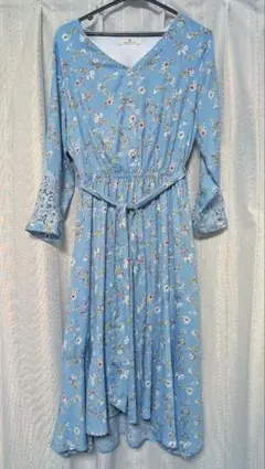 【匿名配送】MEW'S REFINED CLOTHES＊花柄ワンピース＊ブルー