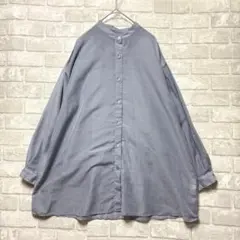 コーエン シャツ オーバーサイズ F ブルー シアー ゆるダボ オフィカジ 薄手