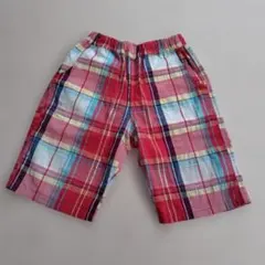 BREEZE　男の子 赤系 チェック柄 半ズボン　140