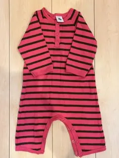PETIT BATEAU プチバトー　ボーダー柄ロンパース 6m/67cm