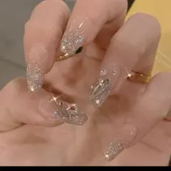 ネイルチップ　ピンク　キラキラ