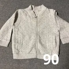 グレー キルティング ジップアップアウター 95cm