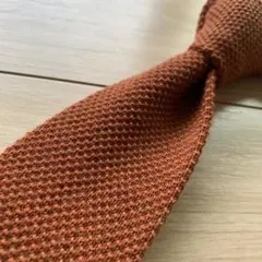 THE SUIT COMPANY ニットタイ オレンジ 無地 ウール100%のサムネイル
