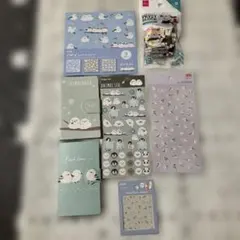 シマエナガ デザインペーパー メモ シール プチブロック ネイルシール 7点