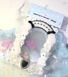 デコホイップ　ホイップデコ　硬貨ケース　トレカ　ホワイト×メイド× 耳