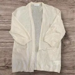 CLOSSHI しまむら　ベージュ カーディガン 七分袖　Lサイズ