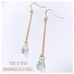 【P-11】スワロフスキークリスタルのドロップピアス/イヤリング