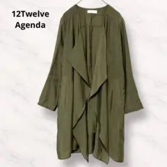 12Twelve Agenda 薄手コート 羽織り 7分袖 ロールアップ カーキのサムネイル