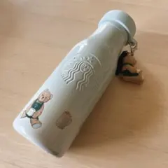 の*ん様 ジェラピケ リッドカバーベアチャーム付き ステンレスボトル ミントグリ