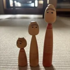 伝統的な木製こけし3体セット