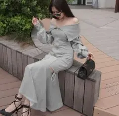 amerge. ribbon offshoulder sweatonepiece