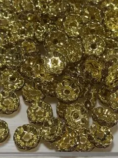 ロンデルゴールド100個セットまとめ売り　花型　使用例12mm珠（。・ω・。）