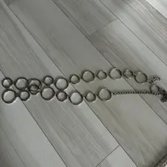 シルバー 円形リンクチェーンベルト