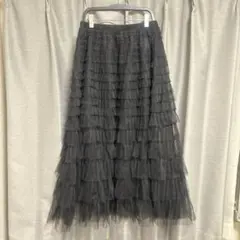 SHEIN メッシュフリルロングスカートのサムネイル
