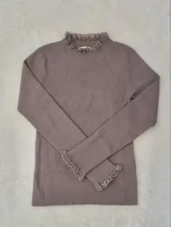 【美品】earth music & ecology 長袖リブニット S モカ