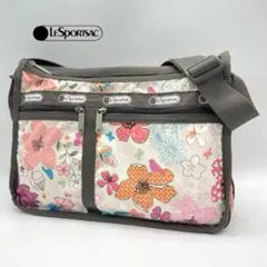 LeSportsacショルダーバッグ デラックスエブリディ 花柄 蝶 鳥 美品