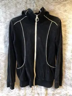 JILLSTUART ジルスチュアート　黒 フード　パーカー S ベロア
