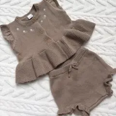 テータテート ニットベスト パンツ セットアップ 80cm 女の子