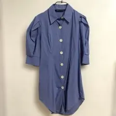 ZARA WOMAN ストライプ 五分袖 シャツ