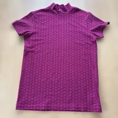 美品★JACK BUNNY ピンク ロゴパターン ゴルフシャツ サイズ1