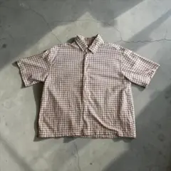 は*な様 廃盤　ZARA ストライプ チェック柄　コットンシャツ L古着