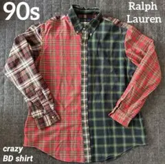 90s ラルフローレン　Ralph Lauren クレイジー　ボタンダウンシャツ