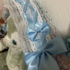 ヘッドドレス　水色　ロリータ