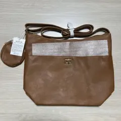 ブラウン 合成皮革 ショルダーバッグ