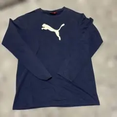PUMA プーマ 長袖Tシャツ ビッグロゴ ネイビー M